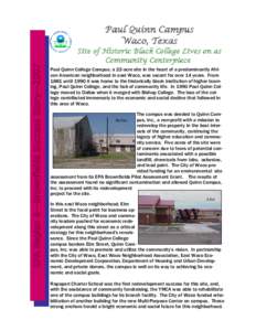 Paul Quinn College / Waco Aircraft Company / Dallas / Neighborhoods of Waco / Geography of Texas / Texas / Waco /  Texas