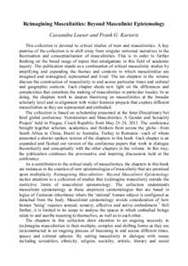 Gender / Sociology / Interdisciplinary fields / Men / Masculinity / Jeff Hearn / Raewyn Connell / Gender studies / Hegemonic masculinity / Science / Academia / Knowledge