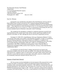 March 25, 2002 SBAR Panel Letter to EPA Administrator Christine Todd Whitman