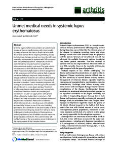 Lateef and Petri Arthritis Research & Therapy 2012, 14(Suppl 4):S4 http://arthritis-research.com/content/14/S4/S4 REVIEW  Unmet medical needs in systemic lupus