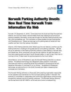 Contact: Carolyn Ripp, extN. Water Street Norwalk, CTNorwalk Parking Authority Unveils