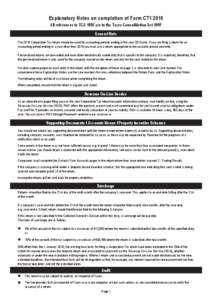 Explanatory Notes on completion of Form CT1 2010