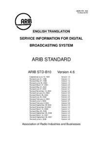 SERVICE INFORMATION FOR DIGITAL BROADCASTING SYSTEM