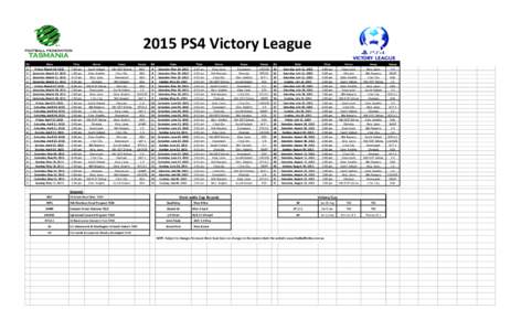 !!2015!PS4!Victory!League! Rd Date  Time