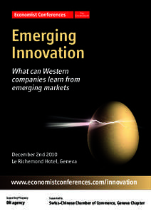 Emerging Innovation conference taking place - Geneva - December 2, 2010