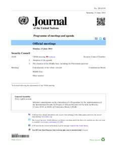 No[removed]Saturday, 21 June 2014 Journal of the United Nations