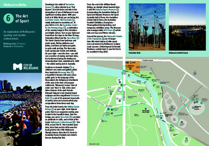 Birrarung Marr /  Melbourne / Landscape architecture / Yarra River / National Gallery of Victoria / Federation Square / Federation Bells / Princes Bridge / Yarra Park / Flinders Street Station / Melbourne / States and territories of Australia / Victoria