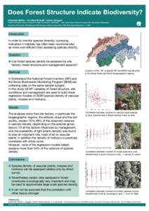 Does Forest Structure Indicate Biodiversity? Christoph Bühler1, Urs-Beat Brändli2, Adrian Zangger1 1 BDM Coordination Office, Hintermann & Weber AG, Reinach, Switzerland 2 NFI, Swiss Federal Research Institute WSL, Bir