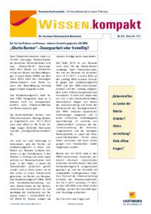 Hartmann Rechtsanwälte | Der Gesundheitsmarkt ist unsere Profession  WiSSEN.kompakt Der Hartmann Rechtsanwälte Newsletter  Nr. 63| November 2011