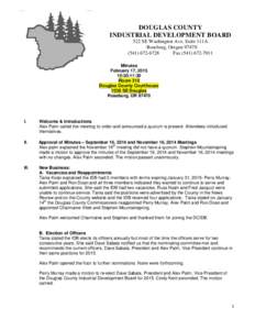 DOUGLAS COUNTY INDUSTRIAL DEVELOPMENT BOARD 522 SE Washington Ave. Suite 111A Roseburg, Oregon6728 Fax