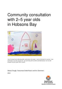Community consultation with 2–5 year olds in Hobsons Bay