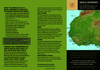 EBOLA GUIDANCE As at 17 Oct 14 WHAT YOU SHOULD DO IF A FAMILY MEMBER IS SUSPECTED OF HAVING CONTRACTED EBOLA