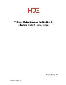 Voltage Detection and Indication by Electric Field Measurement William McNulty, P.E. Technical Director