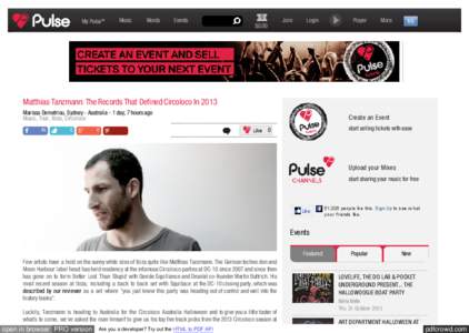 Matthias Tanzmann: The Records That Defined Circoloco in 2013 | Feature | Pulse Radio