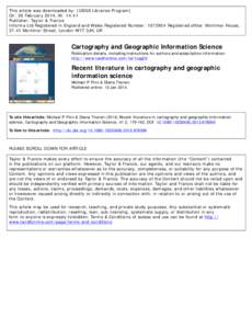 Recent literature in cartography and geographic information science