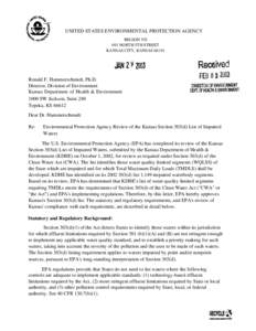 UNITED STATES ENVIRONMENTAL PROTECTION AGENCY REGION VII 901 NORTH 5TH STREET KANSAS CITY, KANSAS[removed]Ronald F. Hammerschmidt, Ph.D.