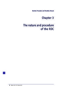 Decision Procedure and Penalties Manual  Chapter 3 The nature and procedure of the RDC