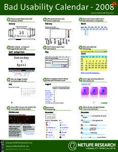 Bad Usability Calendar[removed]www.badusability.com January  Keep novel choices visible; don’t