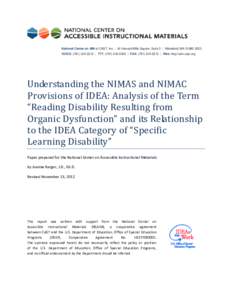 National Center on AIM at CAST, Inc. | 40 Harvard Mills Square, Suite 3 | Wakefield, MA[removed]VOICE: ([removed] | TTY: ([removed] | FAX: ([removed] | Web: http://aim.cast.org Understanding the NIMAS and 