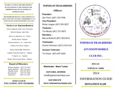 TTR INfo Flyer and Map 2014.pub