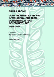 SIERRA LEONE country report  1 SIERRA LEONE: COUNTRY REPORT TO THE FAO