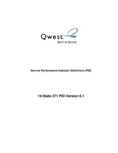 Qwest Service Performance Indicator Definitions (PID)