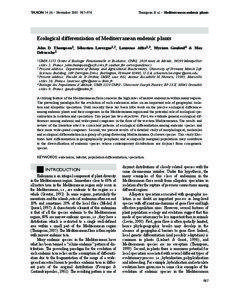 54 (4) • November 2005: 967–976  Thompson & al. • Mediterranean endemic plants