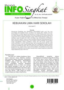 Majalah  KESEJAHTERAAN SOSIAL Vol. IX, No. 13/I/Puslit/Juli/2017