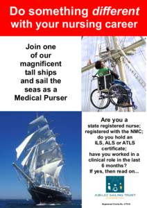 Become a Medical Purser with the Jubilee Sailing Trust